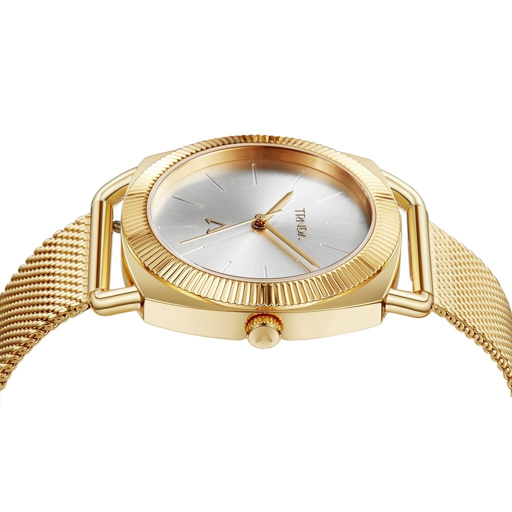 TRNDA Women's Watch with Gold Stainless Steel Case and Gold Stainless Steel Band-2