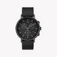 TIMEX Essential Fairfield TW2R26800 - Men's Black Leather & Dial Chronograph Watch-0