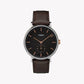 TIMEX FAIRFIELD ESSENTIAL - TIMELESS MEN'S WATCH WITH BROWN LEATHER STRAP & BLACK DIAL-0