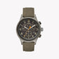 TIMEX Military Allied TW2R47200 - Men's Brass Watch with Green Fabric Band & Black Dial-0