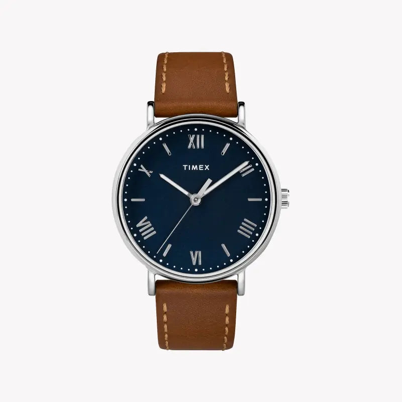 TIMEX CLASSIC SOUTHVIEW TW2R63900 – ELEGANT BLUE DIAL & TAN LEATHER MEN'S WATCH-0