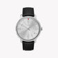 TIMEX MAIN STREET TW2R85300 - ELEGANT SILVER DIAL WITH BLACK LEATHER STRAP MEN'S WATCH-0