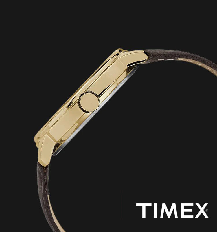 TIMEX MAIN STREET TW2R85600 - CLASSIC ELEGANCE MEN'S WATCH with Brown Leather Band & Silver Dial-3