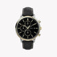 Timex City Collection Chicago TW2U39100 - Men's Black Leather & Brass Chronograph Watch-0