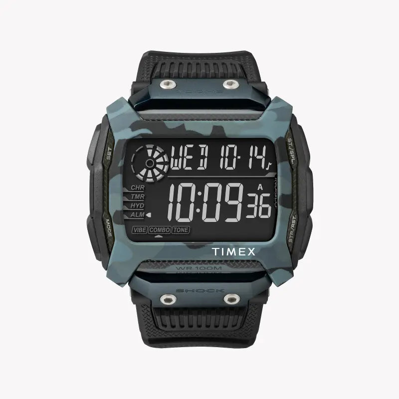 TIMEX DIGITAL COMMAND TW5M18200 - MEN'S BLACK RESIN WATCH WITH INDIGLO LIGHT & 10 ATM WATER RESISTANCE-0