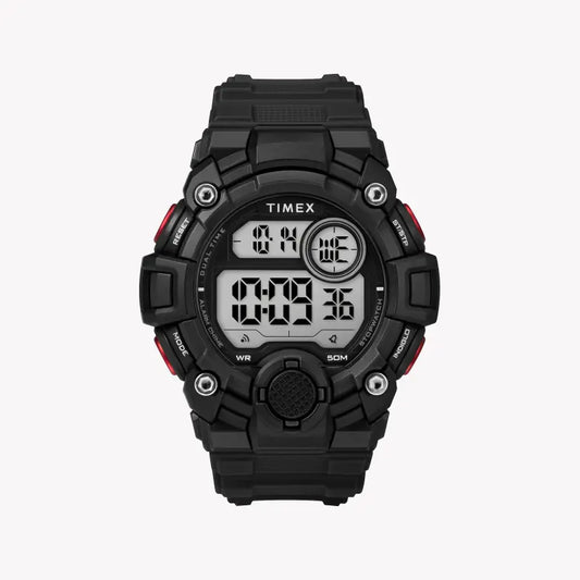 TIMEX A-GAME TW5M27600 - MEN'S DIGITAL POWERHOUSE WITH BLACK RESIN BAND & INDIGLO LIGHT-0