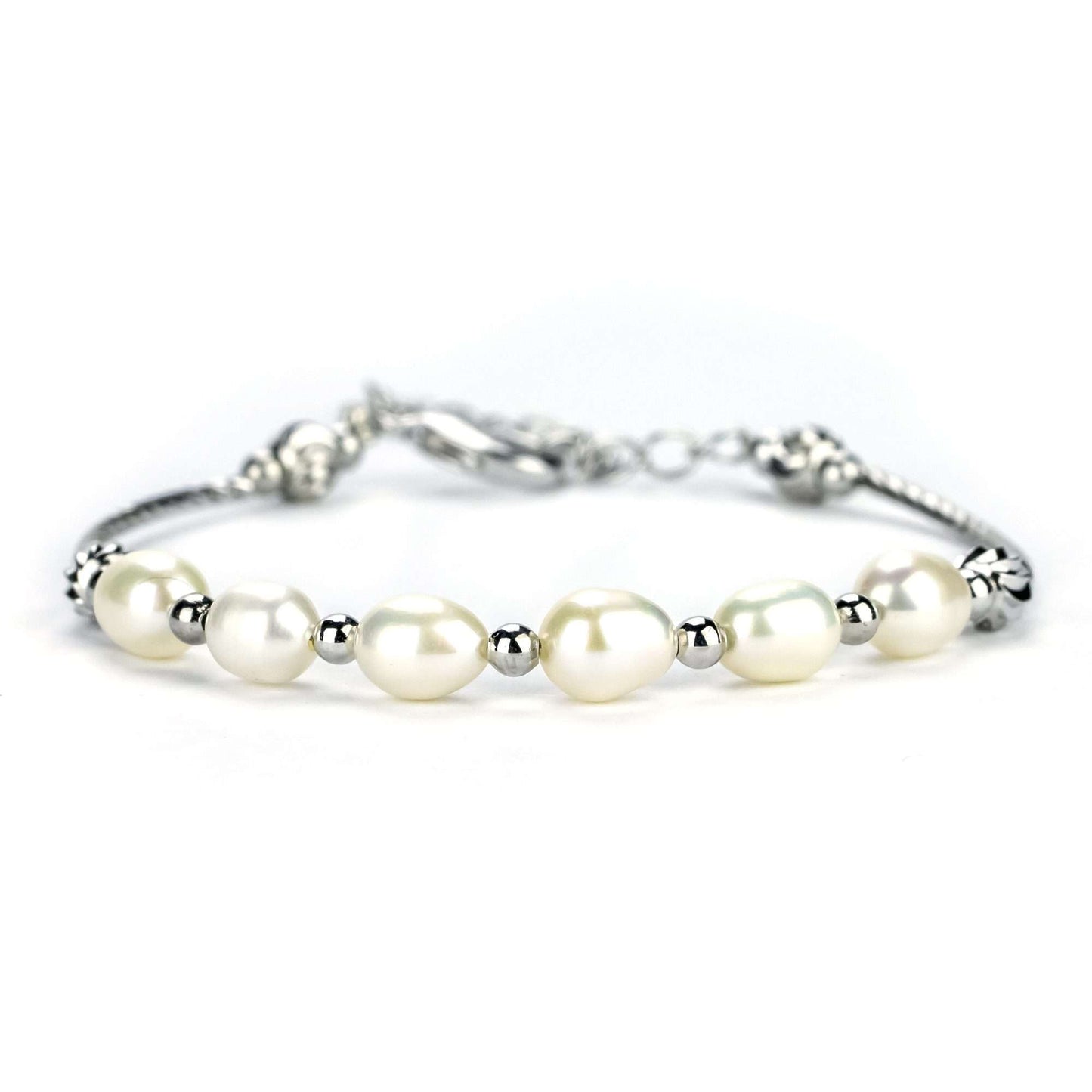 Freshwater Drop Shape White Kalinga Bracelet 5-6 mm AAA-0