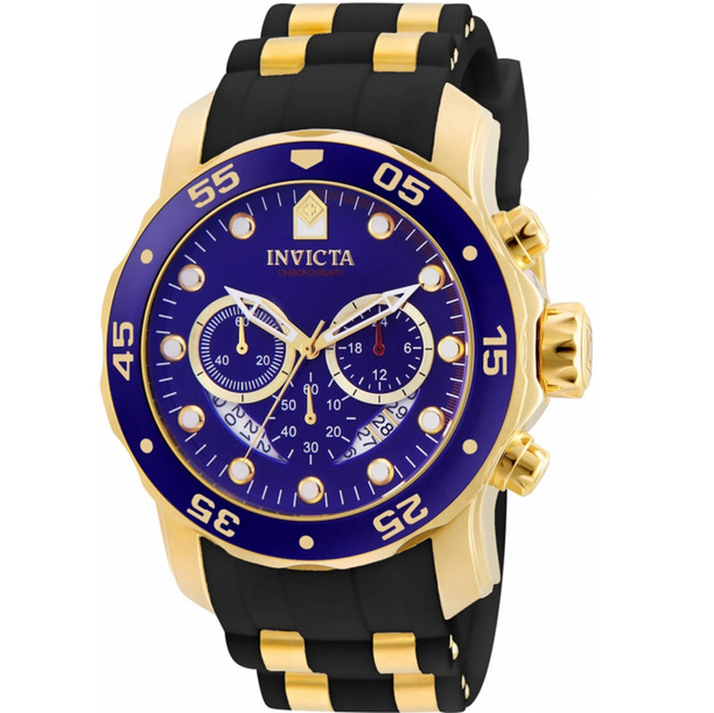 Invicta 6983 Mens Pro Diver Scuba Black Silicone/Gold-