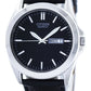 Men'S Quartz Stainless Watch Black Leather Strap Black Dial BF0580-06E