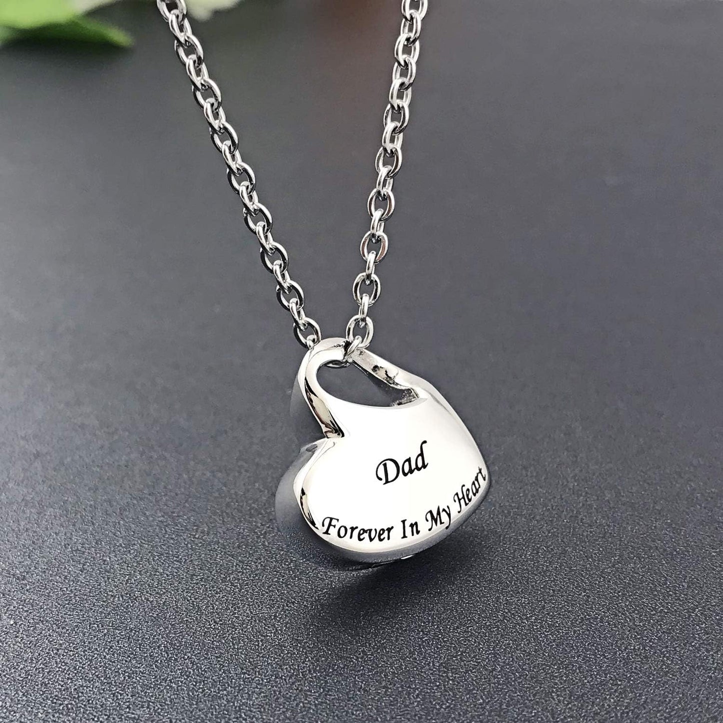 Forever in My Heart Cremation Jewelry Love Heart Urn Necklaces for Ashes Stainless Steel Pendant Keepsake Ashes Jewelry