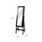 Prinz Black Jewelry Armoire Cabinet, Full-Length Mirror, Organizer with Hooks, Ring Slots, 3 Shelves