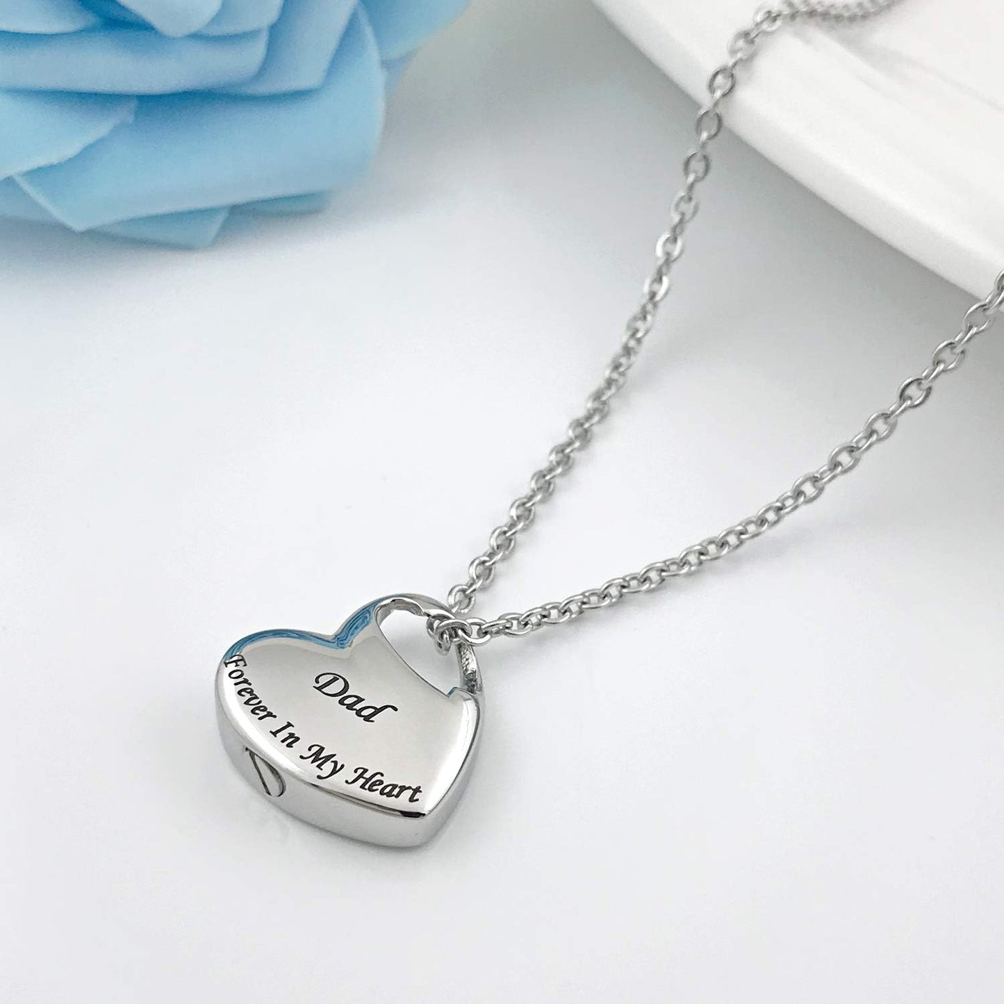 Forever in My Heart Cremation Jewelry Love Heart Urn Necklaces for Ashes Stainless Steel Pendant Keepsake Ashes Jewelry