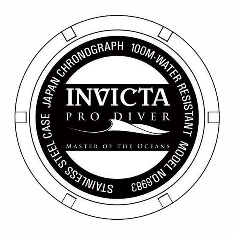 Invicta 6983 Mens Pro Diver Scuba Black Silicone/Gold-