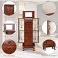 Wooden Jewelry Armoire Cabinet Storage Chest with Drawers and Swing Doors