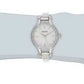 96L128 Women'S Crystal White MOP Dial Stainless Steel Bangle Bracelet Watch