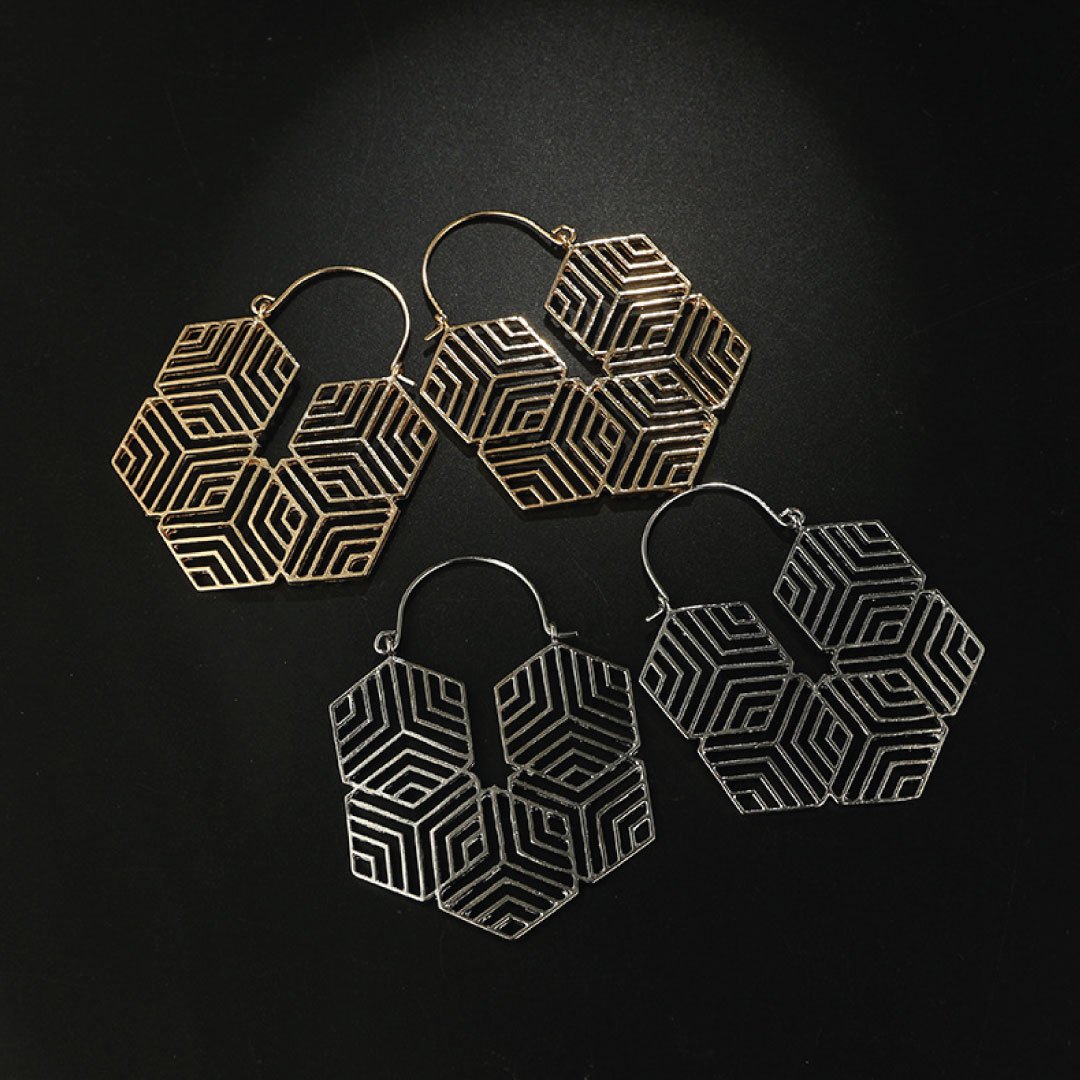 Hex -Gold Earrings-2