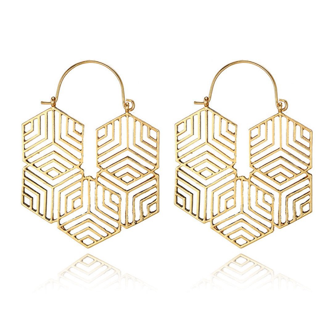 Hex -Gold Earrings-0