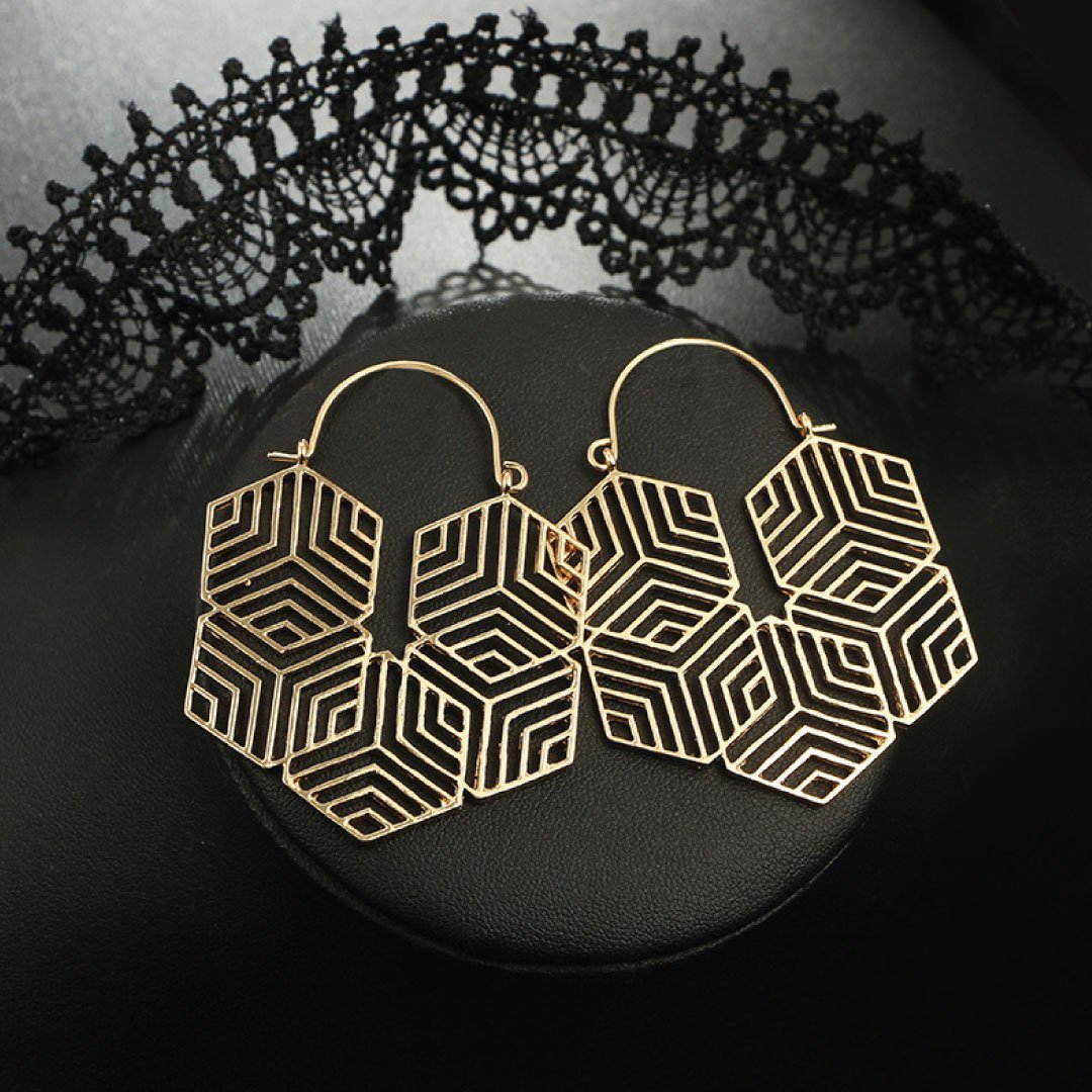 Hex -Gold Earrings-1