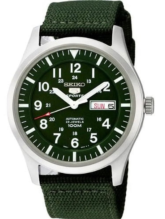 Men'S 5 Automatic Green Dial and Band Made in Japan Watch SNZG09J1