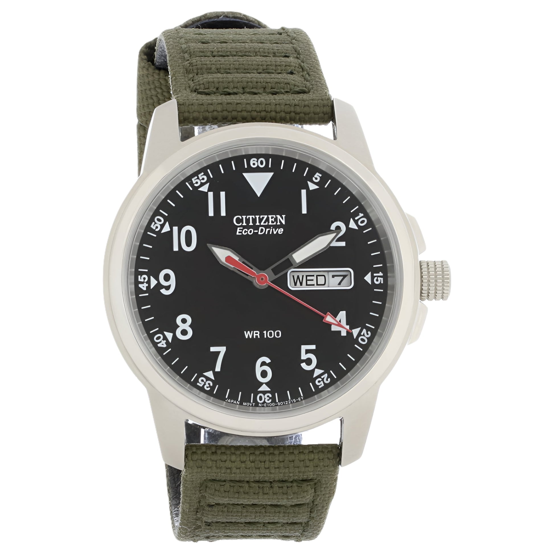 Men'S Eco-Drive Chandler Green Strap Field Watch BM8180-03E