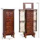 Wooden Jewelry Armoire Cabinet Storage Chest with Drawers and Swing Doors