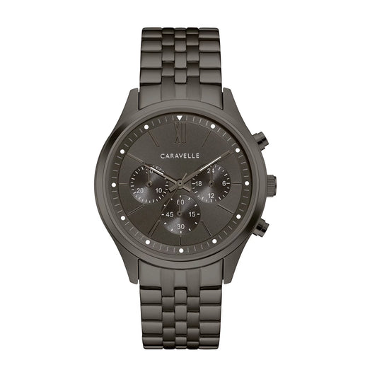 Designed by  Men'S Chronograph 41Mm Gunmetal Stainless Steel Bracelet Sport Watch