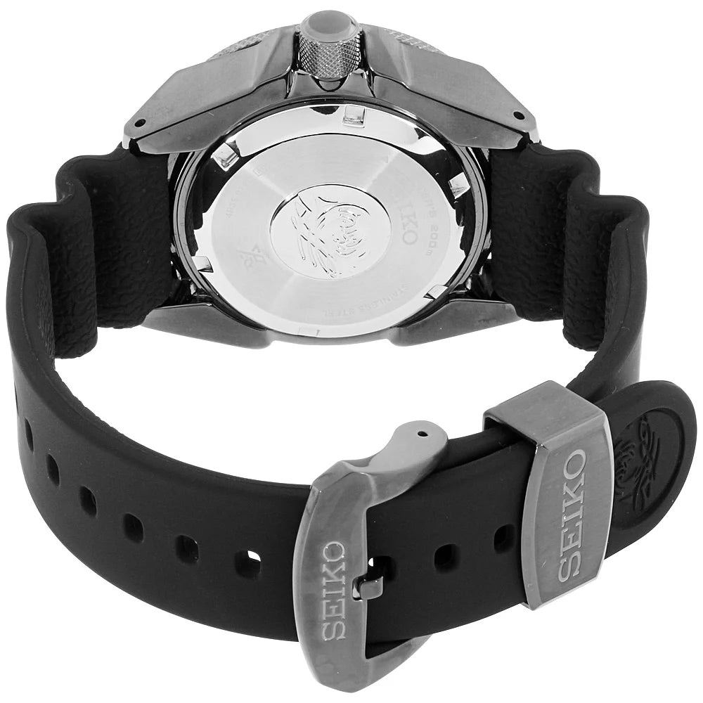 Men'S Prospex Black Ion Automatic Dive Watch with Black Silicone Strap 200 M SRPB55