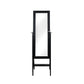 Prinz Black Jewelry Armoire Cabinet, Full-Length Mirror, Organizer with Hooks, Ring Slots, 3 Shelves