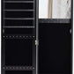 Jewelry Armoire Cabinet Wall Door Mounted with Full Length Mirror, Jewelry Organizer with Makeup Mirror, Ring Earring Slots, Necklace Hooks, Large Capacity Storage Jewelry Armoire (Black)