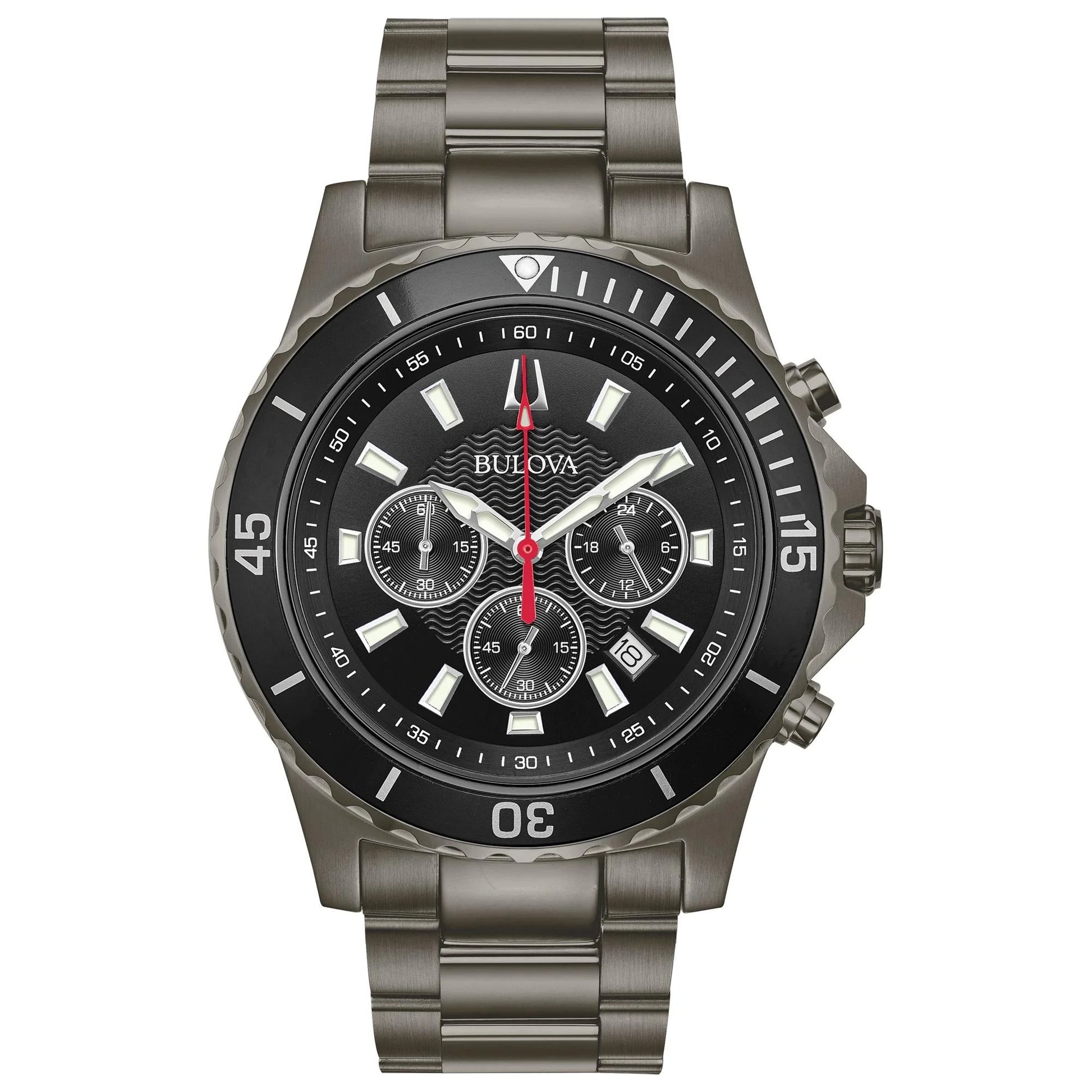 Men'S Gray IP Stainless Steel Chronograph Watch - 98B337