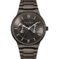 45A136 Men'S Dress Grey Dial Gunmetal IP Stainless Steel Bracelet Watch