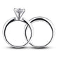 1 Carat Round Cut Created Diamond 925 Sterling Silver 2-Pc Wedding Engagement Ring Set XFR8014-3