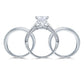 925 Sterling Silver 3 Pcs Wedding Engagement Ring Set Created Diamond XFR8197-4