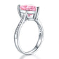 925 Sterling Silver Bridal Engagement Ring 3.5 Carat Heart Pink Created Diamond Jewelry XFR8216-1