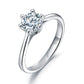 1 Carat Created Diamond Engagement Ring 925 Sterling Silver Classic 6 Claws XFR8316-0