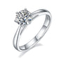 1 Carat Moissanite Diamond Classic 6 Claws Engagement 925 Sterling Silver Ring MFR8339-4