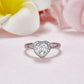 Heart Halo 1 Carat Moissanite Diamond Ring Engagement 925 Sterling Silver MFR8343-2