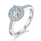 1 Carat Moissanite Diamond Ring Halo Engagement 925 Sterling Silver MFR8351-4