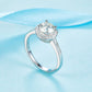 1 Carat Moissanite Diamond Ring Halo Engagement 925 Sterling Silver MFR8351-1