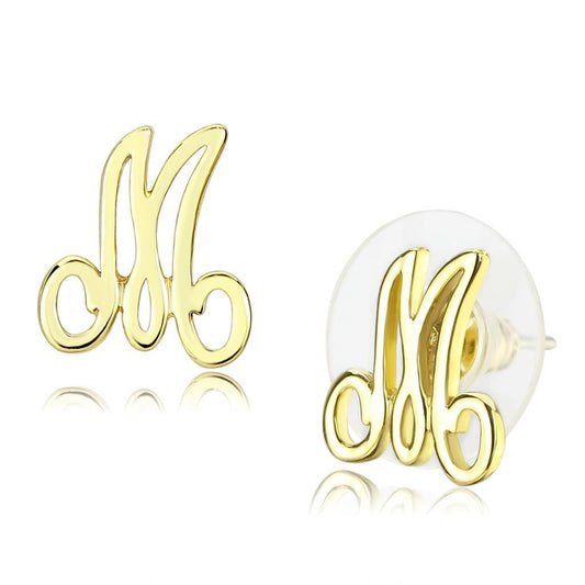 LO4667 - Flash Gold Brass Earrings with No Stone-0