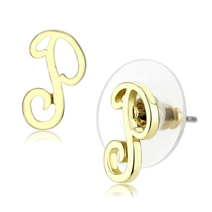 LO4671 - Flash Gold Brass Earrings with No Stone-0